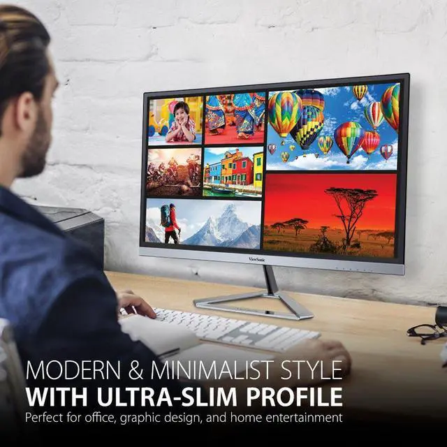 Alt view image 2 of 6 - VX2276-SMHD 22 Inch 1080p Monitor, IPS Display with Ultra-Thin Bezels and Eye Care Technology for Home and Office Entertainment, DisplayPort, HDMI, and VGA Inputs