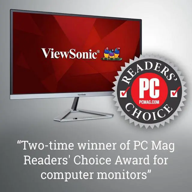 Alt view image 6 of 6 - VX2276-SMHD 22 Inch 1080p Monitor, IPS Display with Ultra-Thin Bezels and Eye Care Technology for Home and Office Entertainment, DisplayPort, HDMI, and VGA Inputs