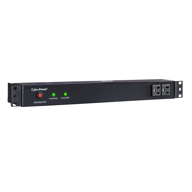 Alt view image 2 of 7 - RKBS15S2F10R Rackbar Surge Protector 120V/15A, 12 Outlets, 15 Foot Power Cord, 1U Rackmount, UL Listed