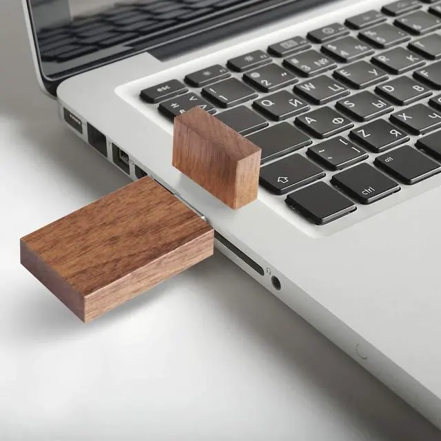 Alt view image 4 of 5 - EASTBULL 128GB 2-Pack Wooden Flash Drive USB3.0 Walnut Wood Drive (Brown)