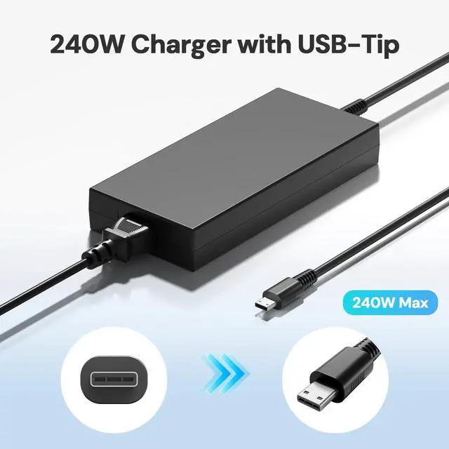 Alt view image 2 of 5 - Dongerdi 240W Charger Fit for MSI Stealth GS77 17 A16 16 AI Studio Creator