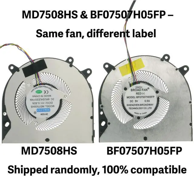 Alt view image 2 of 5 - Mini PC CPU Cooling Fan for Beelink SER4 SER 4 BF07507H05FP DC 5V 0.5A 4PIN MD7508HS