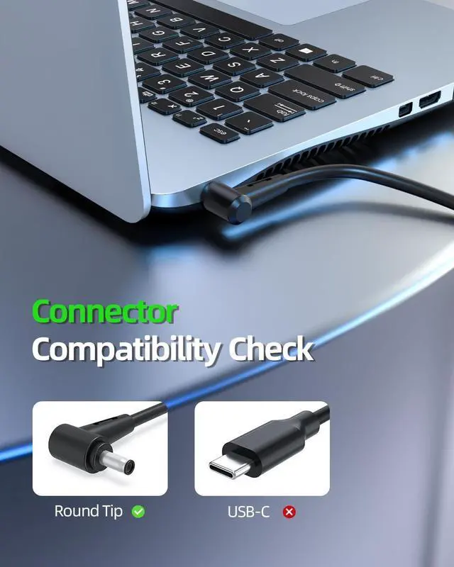 Alt view image 2 of 5 - 90W Charger Fit for Asus Vivobook M1603 M1603Q K1703Z M1703Q, 10Ft Power Cord 15 16X 17X K1703 K1703ZA M1603QA M1703QA X560UD UX533FD UX533FN K560UD, Fit for VivoPC K20CD E3202 E3402 Laptop Power C