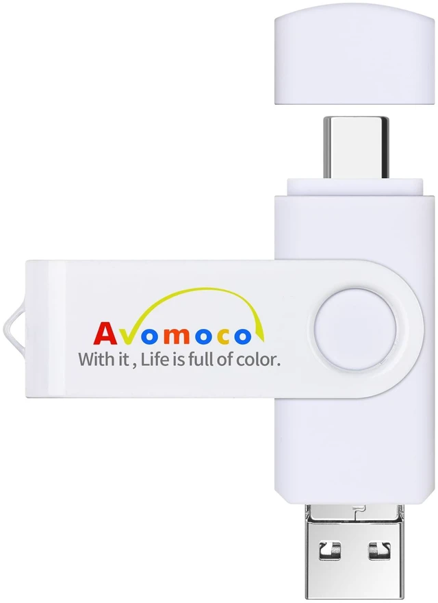 Main image of AVOMOCO 128GB 3-in-1 High Speed Photo Backup Flash Drive for iPhone 15/16/17 with Type-C/USB-C Port, Photo Stick for Android Phones with OTG Function, USB 3.1