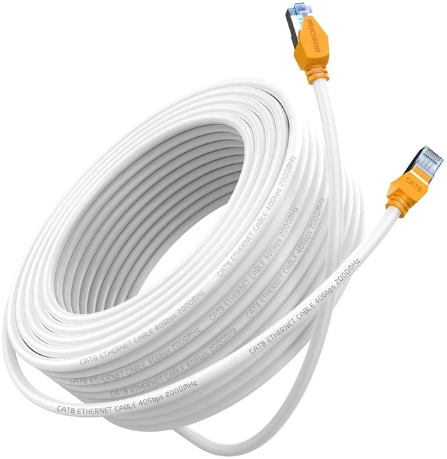 Main image of MUKSIRON Cat 8 Ethernet Cable 30 ft, Shielded RJ45 Network LAN Cable