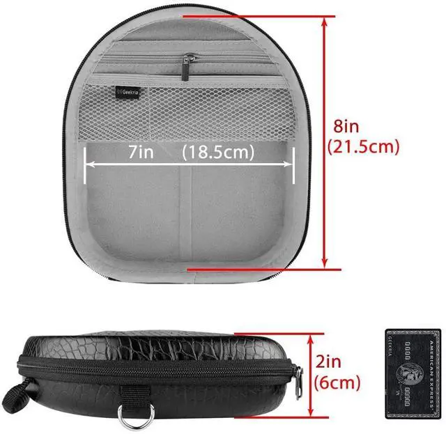 Alt view image 4 of 5 - Geekria Shield Headphones Case Compatible with Soundcore Q45, B&O H100/H95, Sony WH-1000XM5, Hard Shell Travel Carrying Bag with Cable Storage (Black)