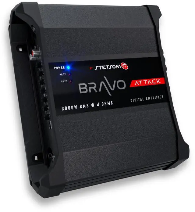 Alt view image 2 of 5 - Stetsom Bravo Attack 3000 4 Ohms Mono Car Amplifier, 3000.1 3K Watts RMS, 4 Stable Car Audio, Full Range HD Sound Quality, 3000x1, Crossover & Bass Boost, Car Stereo Speaker MD, Smart Coolers