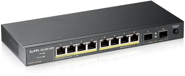 Main image of Zyxel 10 Port Network Ethernet Switch ^^ Unmanaged GbE PoE+ ^^ GS1100-10HP