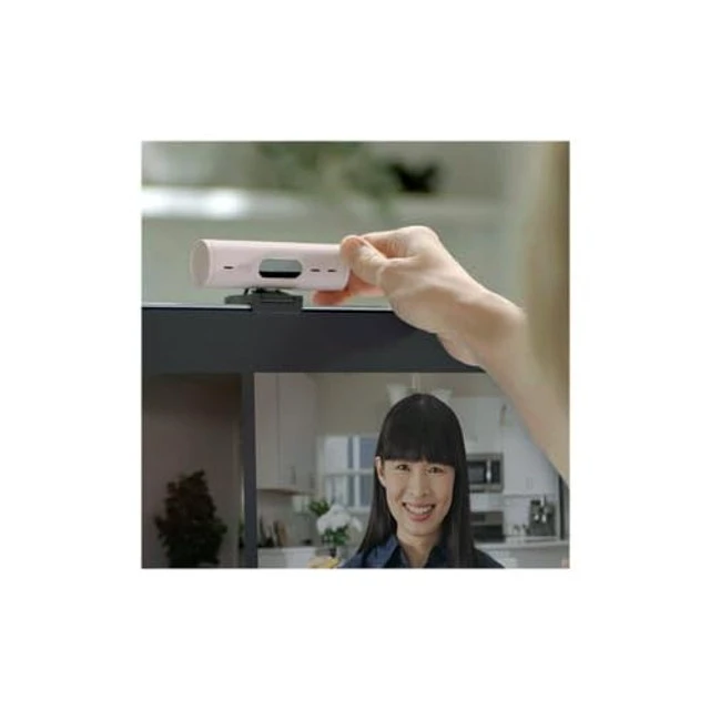 Alt view image 2 of 5 - Logitech Brio 500 Full HD 1080p Webcam with Auto Light Correction, Dual Noise Reduction Mics, Privacy Cover, Works with Teams, Meet, Zoom - Rose