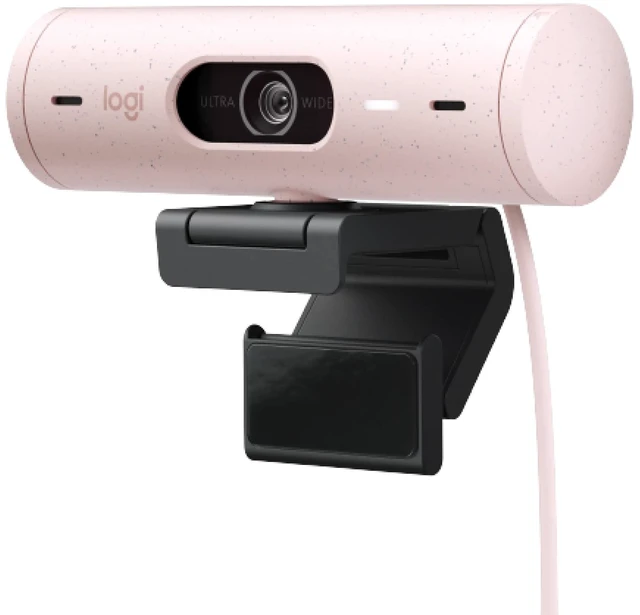 Main image of Logitech Brio 500 Full HD 1080p Webcam with Auto Light Correction, Dual Noise Reduction Mics, Privacy Cover, Works with Teams, Meet, Zoom - Rose