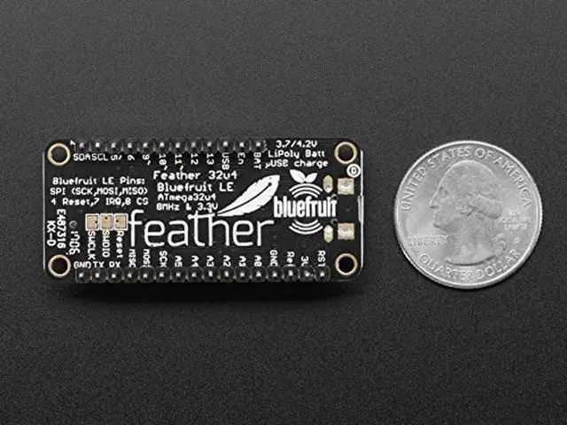 Alt view image 2 of 3 - Adafruit (PID 3379 Feather 32u4 Bluefruit LE with Headers - Assembled
