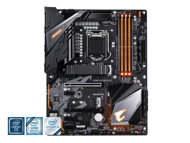 Alt view image 2 of 5 - Gigabyte Z390 AORUS Elite (Intel LGA1151/Z390/ATX/2xM.2/Realtek ALC1220/RGB Fusion/Gaming Motherboard)