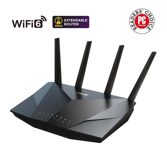 Alt view image 2 of 5 - ASUS RT-AX5400 Dual Band WiFi 6 Extendable Router, Lifetime Internet Security Included, Instant Guard, Advanced Parental Controls, Built-in VPN, AiMesh Compatible, Gaming & Streaming, Smart Home