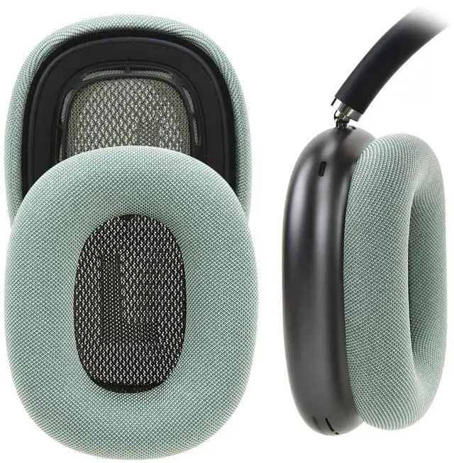 Main image of EARROCK Replacement Gel Ear Cushions for Apple AirPods Max 1, Mesh Fabric Covered Ear Pads & Silicone & Memory Foam and Magnet (Green)