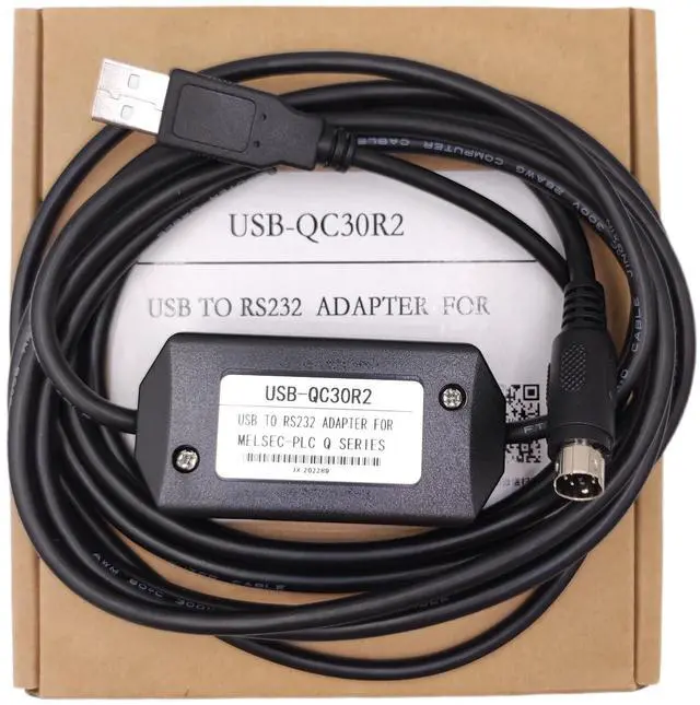 Main image of LITKEQ USB Programming Cable for Mitsubishi PLC Q Series, for USB-QC30R2 Replacement, Adaptive Baud Rate, 6 FT.
