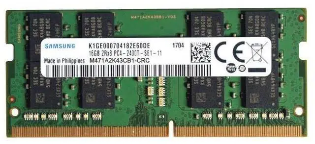 Main image of Samsung 16GB DDR4 PC4-19200, 2400MHz, 260 PIN SODIMM, CL 17, 1.2V, ram Memory Module, M471A2K43CB1-CRC