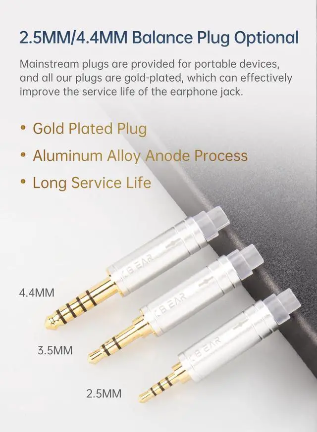 Alt view image 4 of 5 - 16 Cores 5N single Crystal Copper Cable,KBEAR ST16 Headphone Cable Silver-plated Upgrade Wire Silver MMCX Replacement Earphone Wire Cable for FILO FH3 FD3 FF5 (MMCX 2.5mm Audio Jack, Silver-Blue)