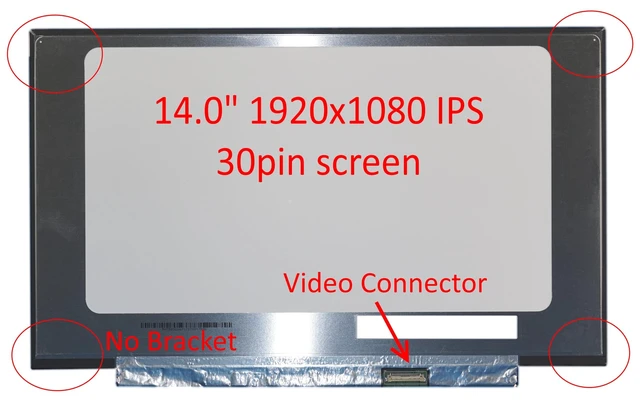 Alt view image 3 of 5 - FULLCOM New LCD Replacement Screen 14.0 Inch N140HCA-EAE FHD 1920x1080 IPS Matte 30 Pin for Lenovo 5D10W87246 for Laptop/Display/Screen/LCD Application