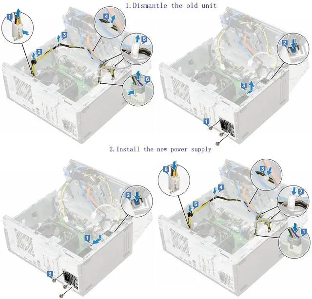 Alt view image 4 of 5 - 200W 240W Power Supply Replacement for Dell Inspiron 3430 3460 3470 3880 SFF Optiplex 3040 3046 3250 3650 3656 5040 7040 Small Form Factor(SFF) Mini Tower(MT)