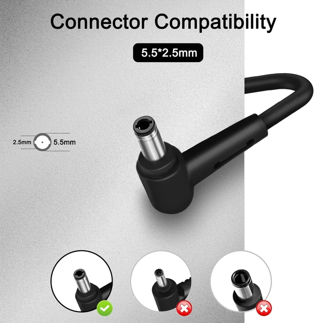 Alt view image 4 of 5 - 90W Charger Compatible with Asus Monitor Power Cord Rog Strix PG279Q PG279 PG279QZ XG27UQ PG259QN TUF Gaming VG27AQ VG32VQR VG35VQ Vivo AiO V230I V230IC AC Adapter ADP-90LE B