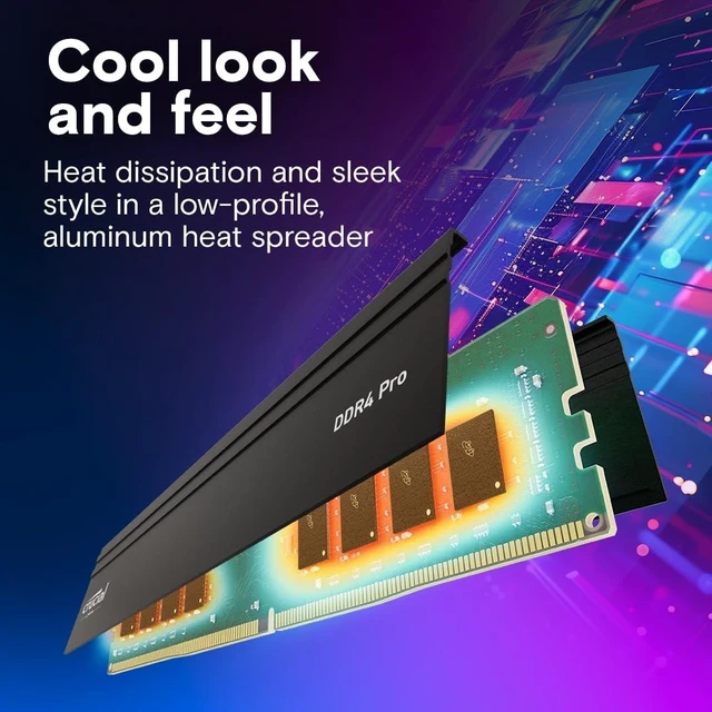 Alt view image 5 of 5 - Crucial Pro 64GB DDR4 RAM Kit (2x32GB), 3200MHz (or 3000MHz or 2666MHz) Desktop Memory, Compatible with Intel and AMD Ryzen - CP2K32G4DFRA32A