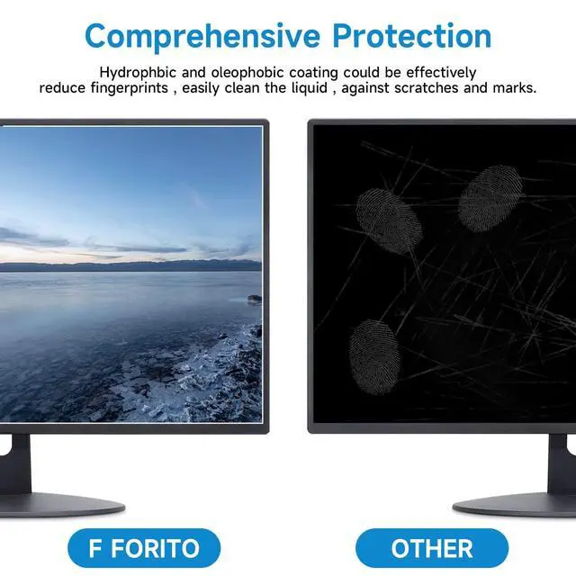 Alt view image 3 of 5 - F FORITO 2-Pack 23 inch Anti Glare Matte Computer Screen Protector for 16:9 Monitor, Computer Screen Cover Compatible with 23" Acer/ASUS/HP/Dell Desktop
