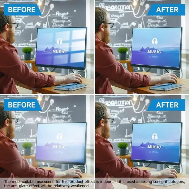 Alt view image 5 of 5 - F FORITO 2-Pack 23 inch Anti Glare Matte Computer Screen Protector for 16:9 Monitor, Computer Screen Cover Compatible with 23" Acer/ASUS/HP/Dell Desktop