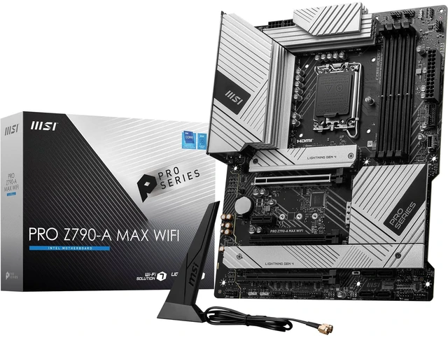 Main image of MSI PRO Z790-A MAX WiFi ProSeries Motherboard (Supports 12th/13th/14th Gen Intel Processors, LGA 1700, DDR5, PCIe 5.0, M.2, SATA 6G, 2.5Gbps LAN, USB 3.2 Gen2, Wi-Fi 7, Bluetooth 5.4, ATX)