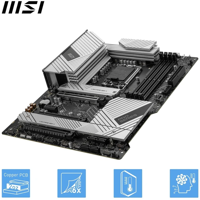 Alt view image 4 of 5 - MSI PRO Z790-A MAX WiFi ProSeries Motherboard (Supports 12th/13th/14th Gen Intel Processors, LGA 1700, DDR5, PCIe 5.0, M.2, SATA 6G, 2.5Gbps LAN, USB 3.2 Gen2, Wi-Fi 7, Bluetooth 5.4, ATX)