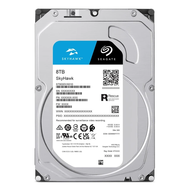 Alt view image 2 of 5 - Seagate Skyhawk 8TB Video Internal Hard Drive HDD 3.5 Inch SATA 6Gb/s 256MB Cache for DVR NVR Security Camera System with Data Rescue Services (ST8000VX010)