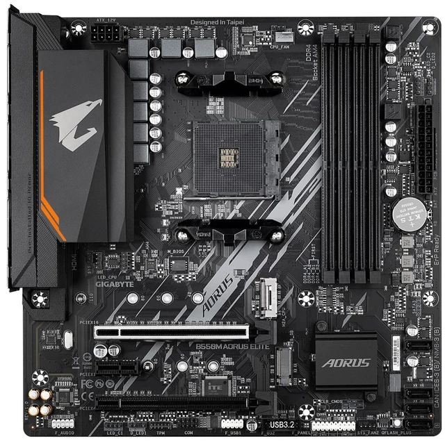 Alt view image 2 of 5 - Gigabyte GIGABYTE B550M AORUS Elite (AM4/ AMD/ B550/ Micro-ATX/ DDR4/ Dual M.2/ PCIe 4.0/ Realtek GbE LAN/Gaming Motherboard)