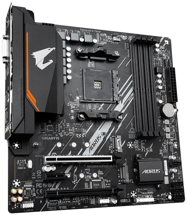 Alt view image 4 of 5 - Gigabyte GIGABYTE B550M AORUS Elite (AM4/ AMD/ B550/ Micro-ATX/ DDR4/ Dual M.2/ PCIe 4.0/ Realtek GbE LAN/Gaming Motherboard)