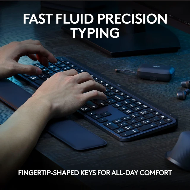 Alt view image 2 of 5 - Logitech MX Keys S Wireless Keyboard Low Profile Fluid Precise - Graphite
