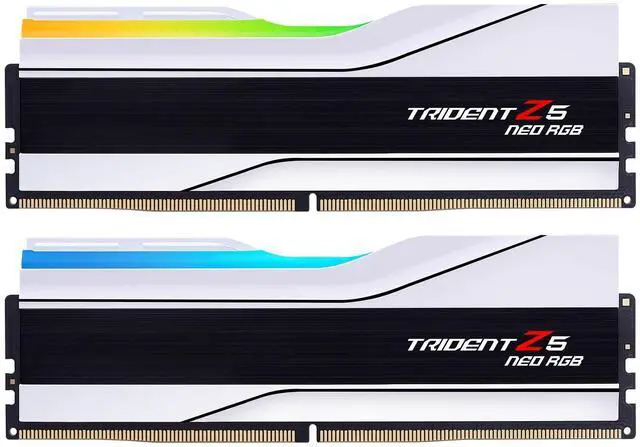Main image of G.SKILL Trident Z5 Neo RGB Series DDR5 RAM (AMD EXPO) 32GB (2x16GB) 6000MT/s CL30-36-36-96 1.35V Desktop Computer Memory U-DIMM - Matte White (F5-6000J3036F16GX2-TZ5NRW)