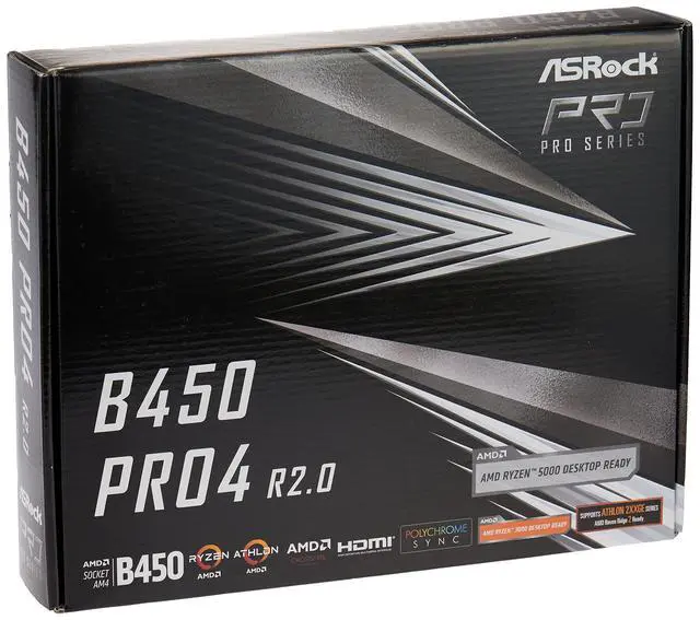 Alt view image 5 of 5 - Asrock B450 PRO4 R2.0 AM4 AMD Promontory B450 SATA 6Gbps ATX AMD Motherboard