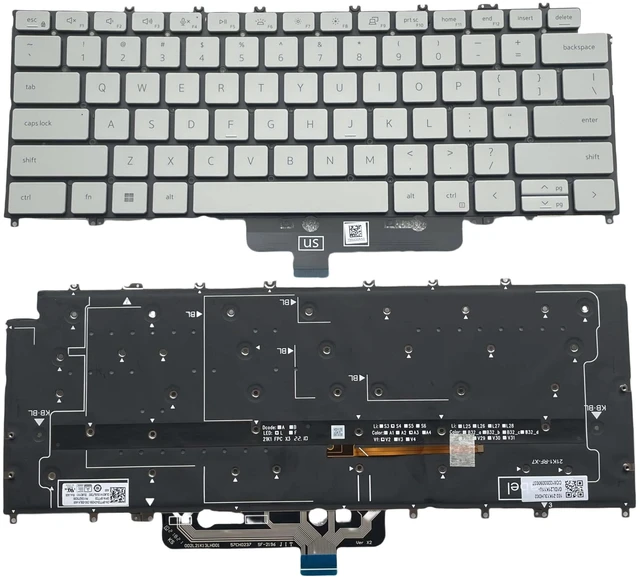 Main image of New Keyboard for Dell XPS 13-9315 (Not for XPS 13-9315 2 in 1) Laptop 0PTT23 PK133Q73C00 DLM21K1 US Layout, Gray White, with Backlight and Screwdriver