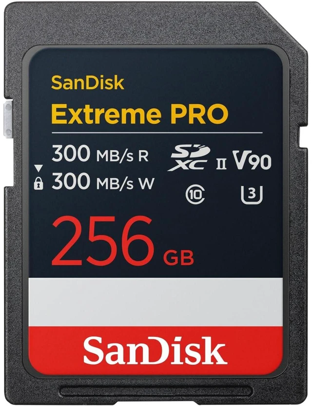 Main image of SANDISK 256GB Extreme PRO SD Memory Card, Up to 300MB/s Read Speeds, UHS-II