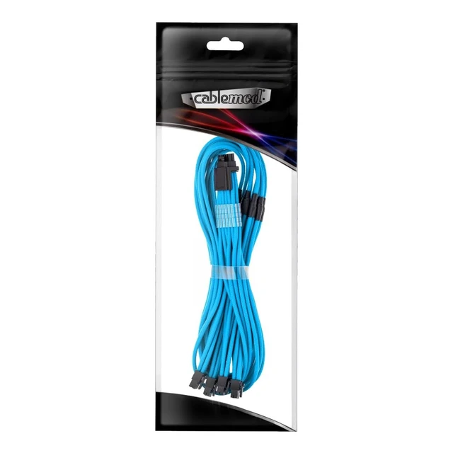 Alt view image 5 of 5 - CableMod Pro ModMesh 12V-2x6 PCIe Cable for Corsair Type 5 (Lt Blue, 4x8p)