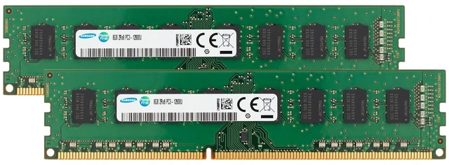 Main image of Samsung 16GB (2x8GB) DDR3 1600MHz PC3-12800 CL11 UDIMM 2Rx8 Dual Rank 1.5V Non-ECC DIMM 240-Pin Desktop PC RAM Memory