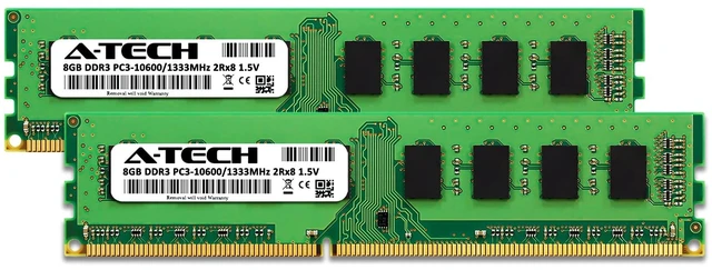 Alt view image 2 of 5 - A-Tech 16GB Kit (2x8GB) RAM for Dell OptiPlex 9010, 7010, 3010, 990, 790, 390 (USFF/SFF/MT/DT) ^^ DDR3 1333 MHz DIMM PC3-10600 UDIMM Memory Upgrade