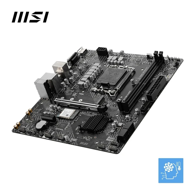 Alt view image 4 of 5 - MSI PRO H610M-G WiFi Motherboard, Micro-ATX - Supports Intel Core 14th, 13th and 12th Gen Processors, LGA 1700 - DDR5 Memory Boost 5600MHz/MAX, PCIe 4.0 x16 Slot, M.2 Gen3, Wi-Fi 6E, BT 5.3