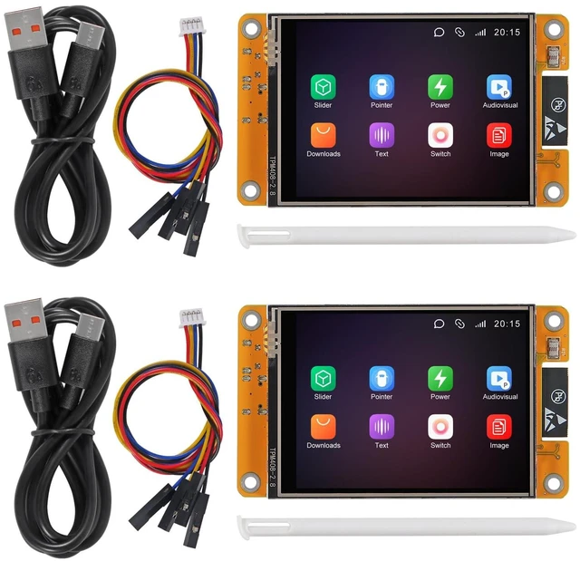 Main image of 2pcs ESP32 LVGL WiFi & Bluetooth Development Board 2.4 inch LCD TFT Module 240 * 320 Smart Display Screen with Touch for Arduino (2.4 Inch)