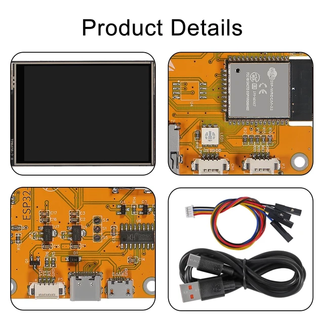 Alt view image 2 of 5 - 2pcs ESP32 LVGL WiFi & Bluetooth Development Board 2.4 inch LCD TFT Module 240 * 320 Smart Display Screen with Touch for Arduino (2.4 Inch)