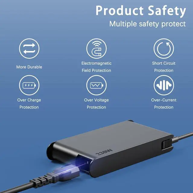 Alt view image 4 of 5 - EWAMESIT 230W Charger AC Adapter ADL230SCC3A SA10R16890 Compatible with Lenovo Legion Charger, Legion 5-15 5i-15 5P-15 5Pro-16 Thinkpad P51 P52 P53 P51 P50 P70 Ideapad Y740 Y900 Y910 Laptop Power