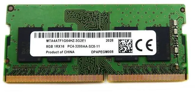 Main image of Micron Technology MTA4ATF1G64HZ-3G2E1 8GB 3200MHz DDR4 260-Pin SODIMM (PC4-25600) Memory Module for Laptops, Desktop Minis & All in Ones
