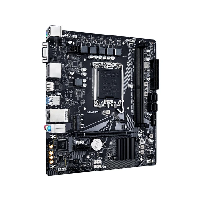 Alt view image 3 of 5 - GIGABYTE H610M S2H V2 Motherboard, Supports 14th/13th/12th Gen Intel Core Processors (LGA 1700), mATX, DDR5, 1x M.2, PCIe 4.0, USB-C, HDMI, 2X DisplayPort, D-Sub, 1GbE LAN
