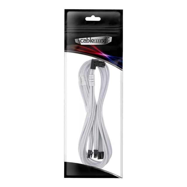 Alt view image 4 of 4 - CableMod Pro ModMesh 12V-2x6 PCIe Cable for Corsair T5 (White, 3x8p, 90 B)