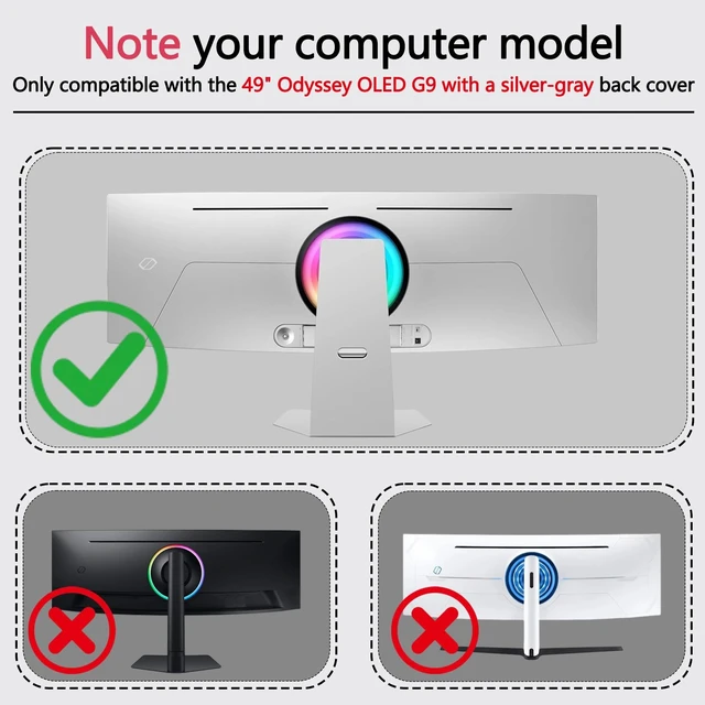 Alt view image 3 of 5 - Odyssey OLED G9 VESA Adapter Compatible with Samsung OLED G9 49" Monitor