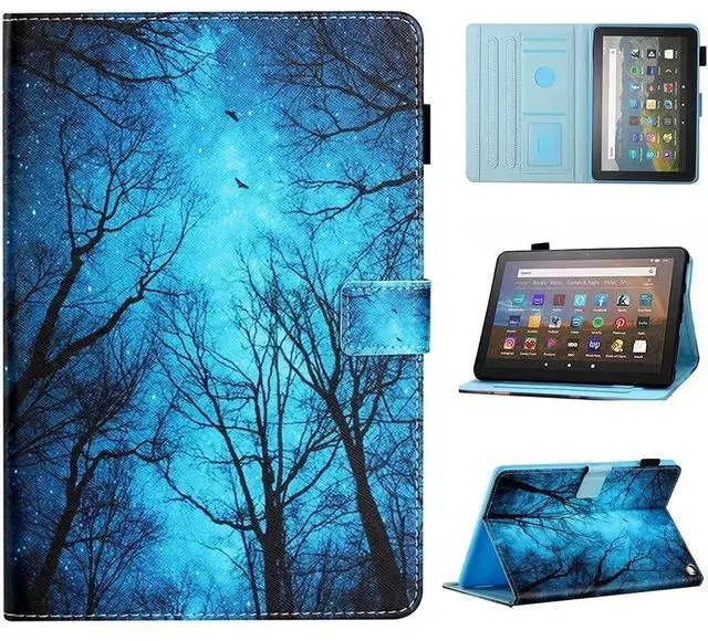 Main image of MonsDirect Case for Fire HD 10 Tablet (2021 Release 11th Generation) & Fire HD 10 Plus Tablet, Smart Auto Wake Sleep Flip Case Stand Protective Cover with Card Slot, Forest