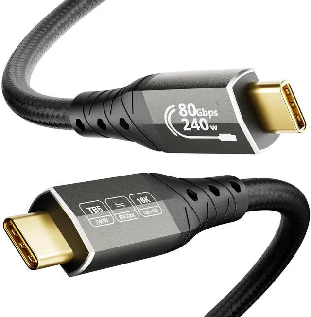 Main image of ZIKNYDO 80Gbps for Thunderbolt 5 Cable 3.3FT/1m, USB 4 2.0 Cable 120Gbps Bandwidth for 16K/Dual 8K Displays, PD3.1 240W Charging, for Thunderbolt 4, SSD, MacBook M4 Pro/Max, eGPU, Mac mini M4 Pro
